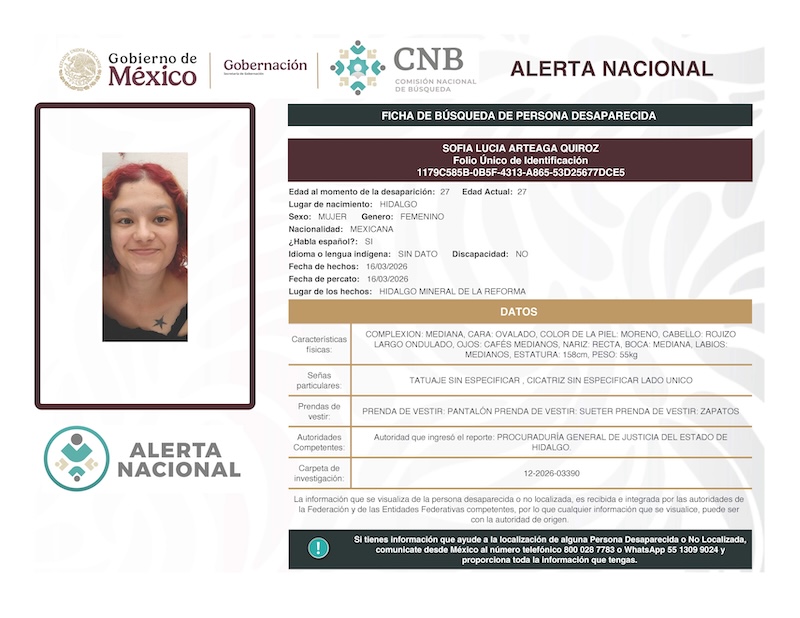 FICHAS DE ALERTA NACIONAL DE BÚSQUEDA